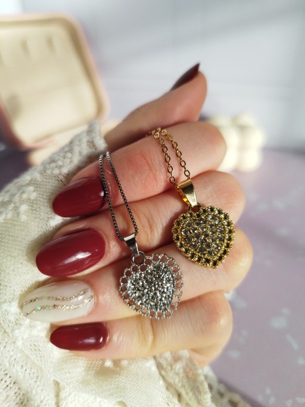 Producto - Collar corazón strass calado