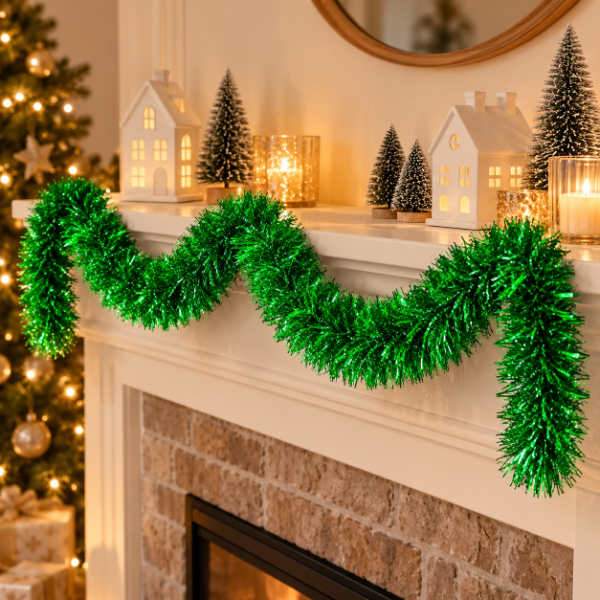 Producto - SET DE 2 GUIRNALDAS BRILLOSAS NAVIDEÑAS DECORATIVAS 2MTS CADA UNA - 3