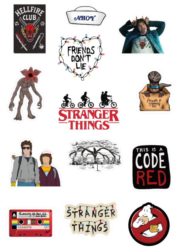 Producto - Plancha de stickers Stranger Things