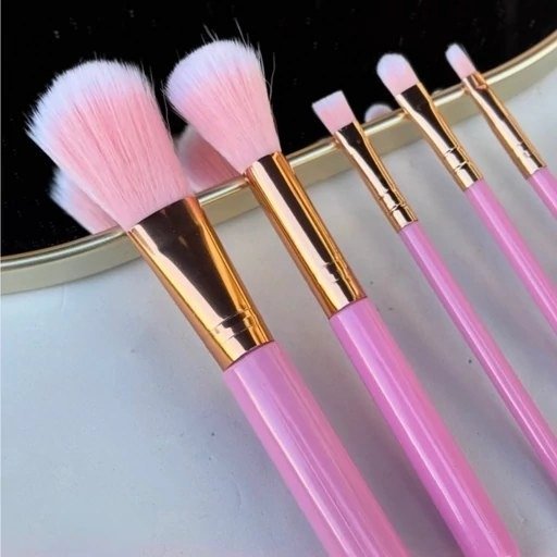 Producto - Set de 5 Brochas para polvos, cremas y líquidos Rosa