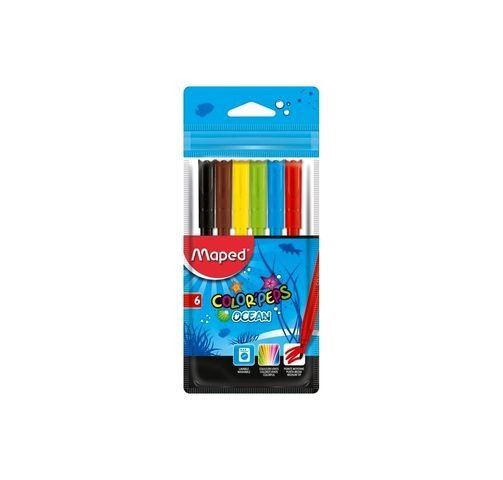 Producto - MARCADOR AL AGUA COLOR PEPS OCEAN BLISTER X6 MAPED