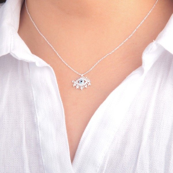 Producto - Collar ojo turco celeste