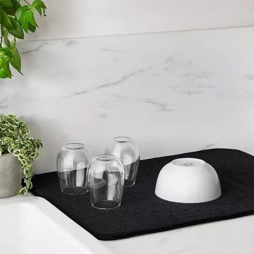 Producto - Paño Escurridor Microfibra Absorbente Secaplatos Vasos 240 Negro