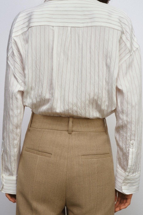 Producto - Camisa rayas fluida blanca Zara - 4