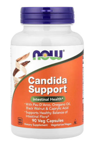 Producto - NOW Foods, Refuerzo para la cándida, 90 cápsulas vegetales