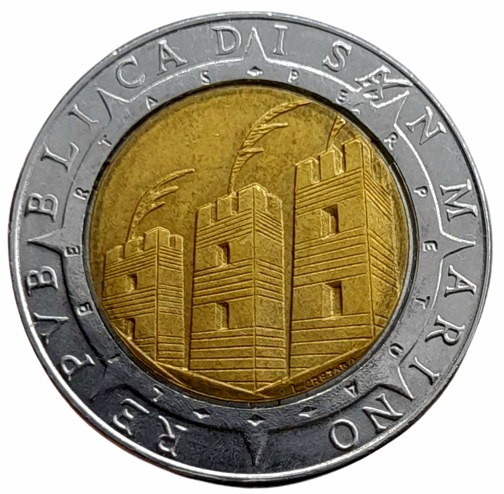 Producto - San Marino 500 Liras 1992 Descubrimiento de América Km#286 Aunc