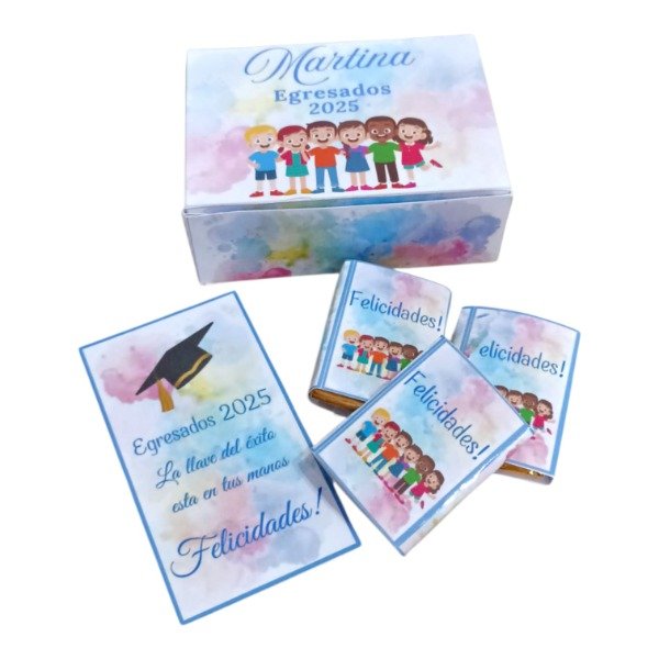 Producto - 10 Cajitas Personalizadas Souvenirs Egresados Chocolates
