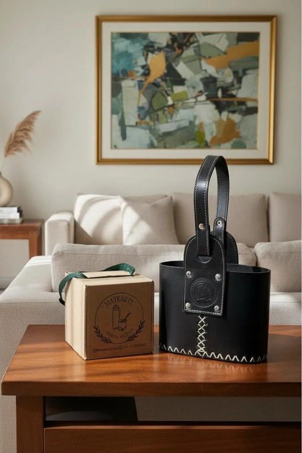 Producto - MEDIA CANASTA CUERO COLOR NEGRO