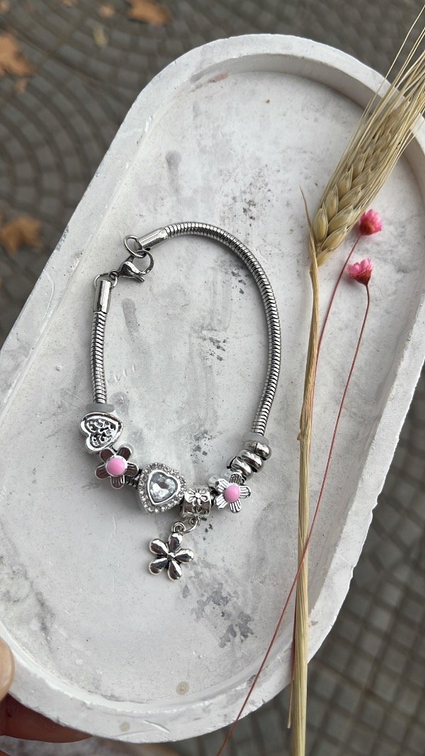 Producto - Pulsera Pandora acero quirúrgico dijes niquel