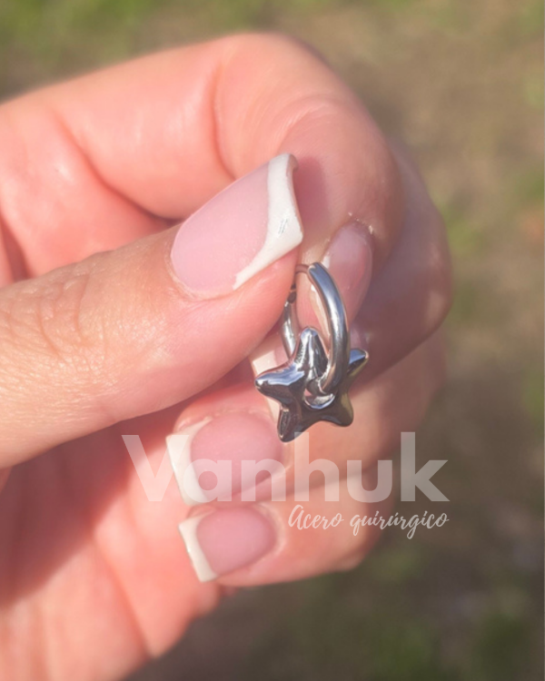 Producto - Aros argolla y dije estrella clip P - 3