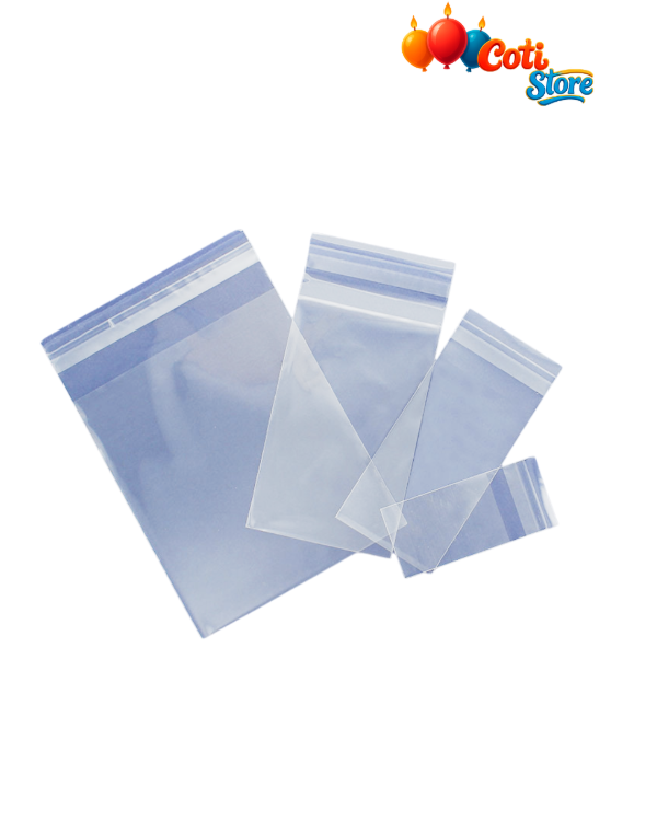 Producto - Bolsa plástica Transparente con cierre adhesivo 15x20cm x100u