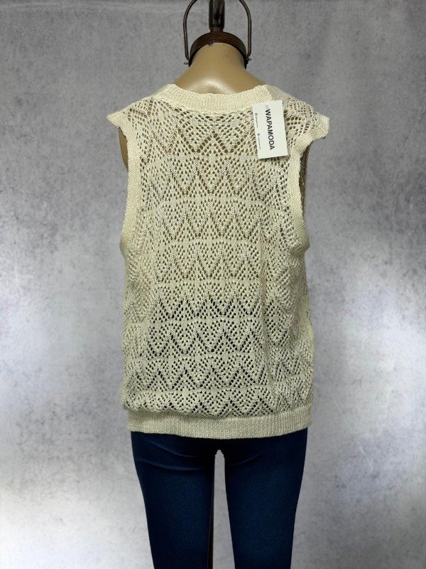 Producto - CHALECO VESPAIA BEIGE HILO TEJIDO - 2