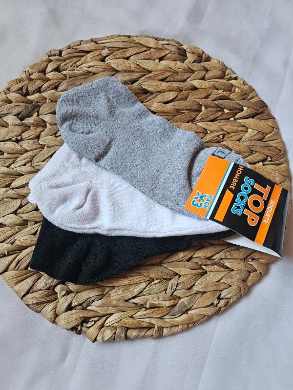 Producto - Soquetes TOP lisos pack x3