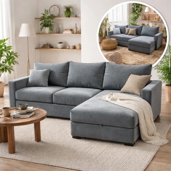 Producto - Sillón en L con baulera
