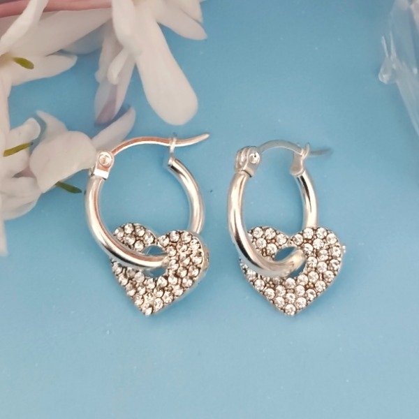 Producto - AROS CORAZON STRASS