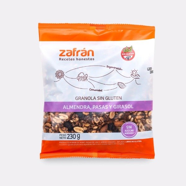 Producto - Granola Zafran almendra, pasas y girasol sin gluten