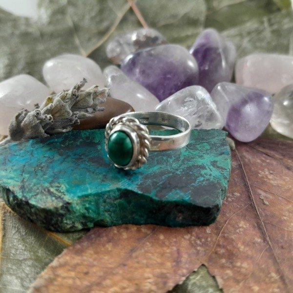 Producto - Anillo de plata 925 con Malaquita oval - 1