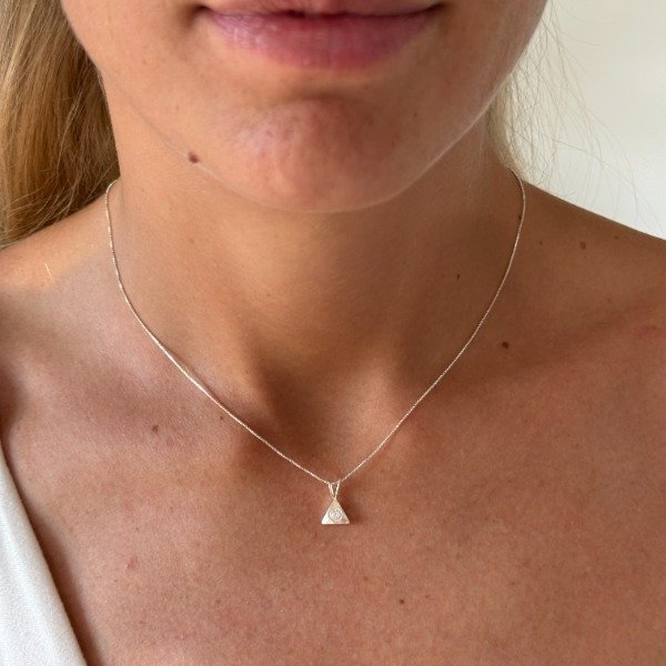 Producto - CONJUNTO -PLATA 925- CADENA VENECIANA 40cm + DIJE TRIANGULITO