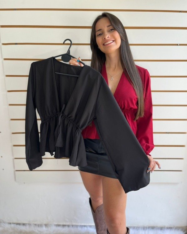 Producto - BLUSA TELA SASTRERA CON MANGAS OXFORD