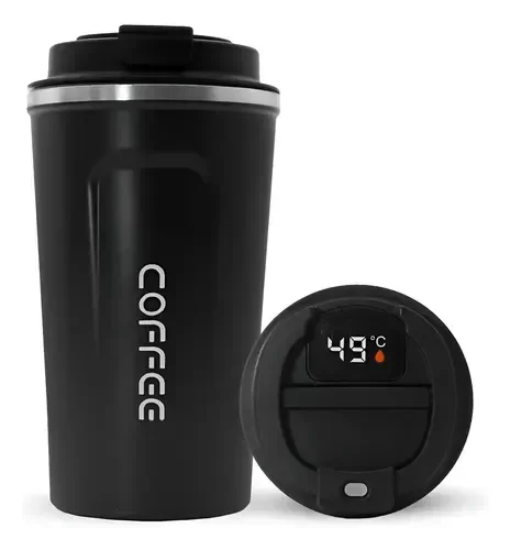 Producto - Vaso Cafetero Acero Inoxidable Coffe de 500 ml con sensor de temperatura - 0