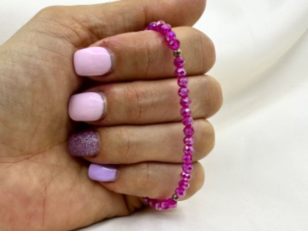Producto - Pulsera elastizada con cristales FUCCIA