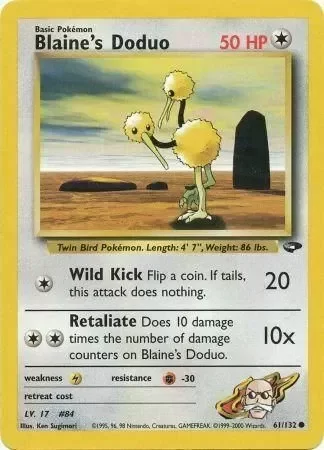 Producto - Blaine's Doduo 61/132 Gym Challenge Common Pokemon MP