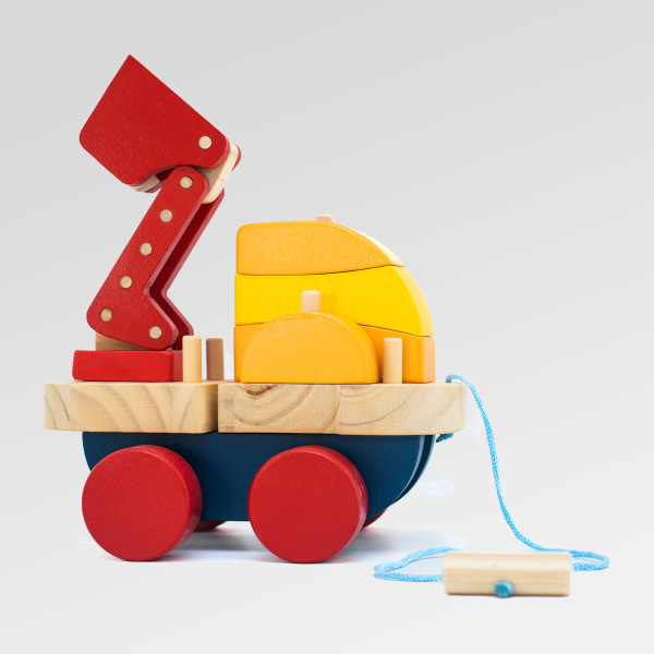 Producto - Camión Bombero de madera GRANDE Clásico - 28 cm - Juguete Didáctico