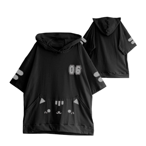 Producto - Remera Gatito Pocket Nyan Negro Moda Kawaii - 2