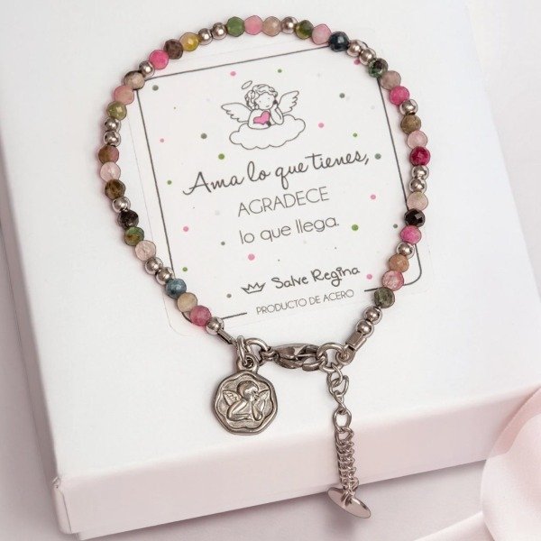 Producto - PULSERA ACERO Y TURMALINAS HELENA (SALVE REGINA) - 0