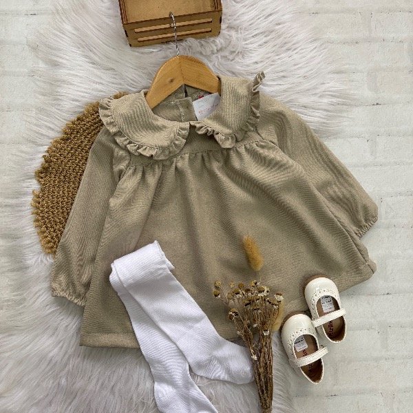 Producto - Vestido Esmeralda BEIGE talles 6 m a 3/4 años