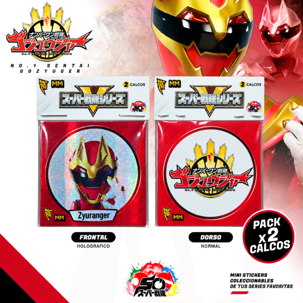 Producto - Stickers / Super Sentai Red Goranger, Dekaranger, Gozyuger Pack x6 / 5 cm - 3