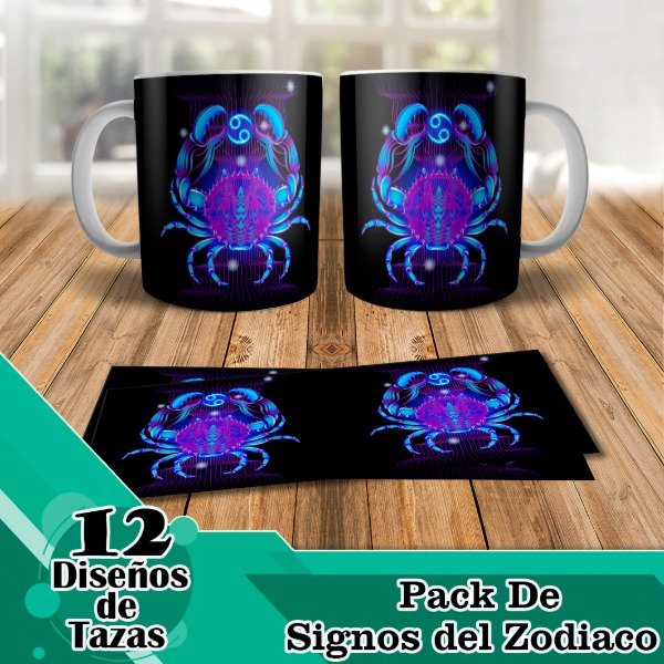 Producto - Diseños Digitales / Plantillas Para Tazas De Signos Del Zodiaco M2