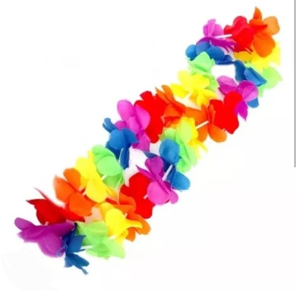 Producto - Collar hawaiano tela fluo x1 u.