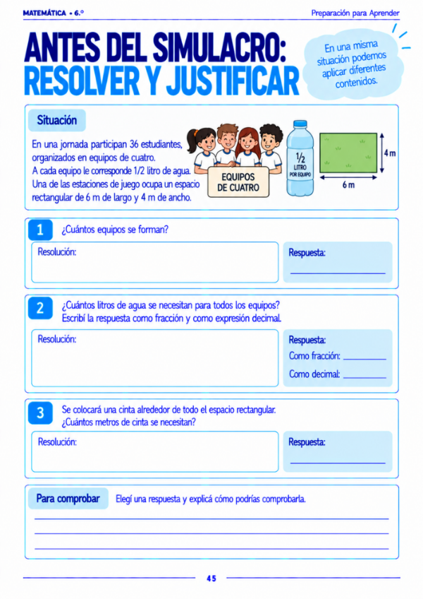 Producto - Matemática 6to grado: Preparación Prueba Aprender - 16