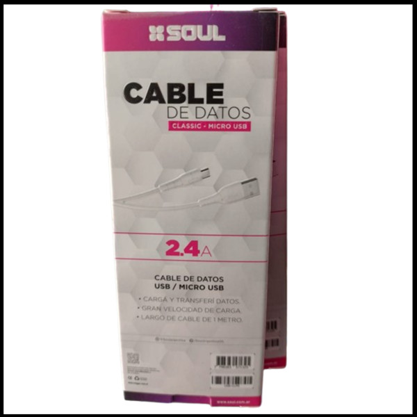 Producto - Cable de datos Soul classic 2mts Micro USB 2.4A