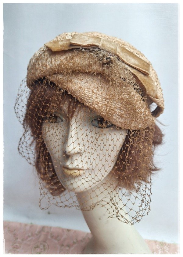 Producto - Casquete con redecilla y moño Terciopelo - 0