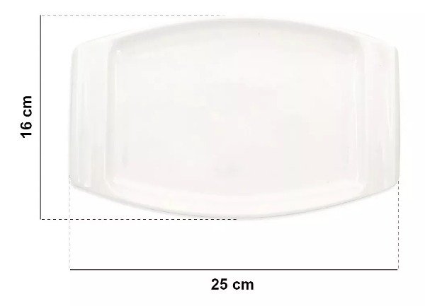 Producto - Fuente Para Servir 25 X 16 Cm Porcelana Blanca Premium