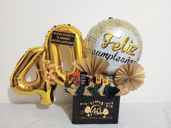 Producto - Arreglo de cumpleaños con golosinas 40 años