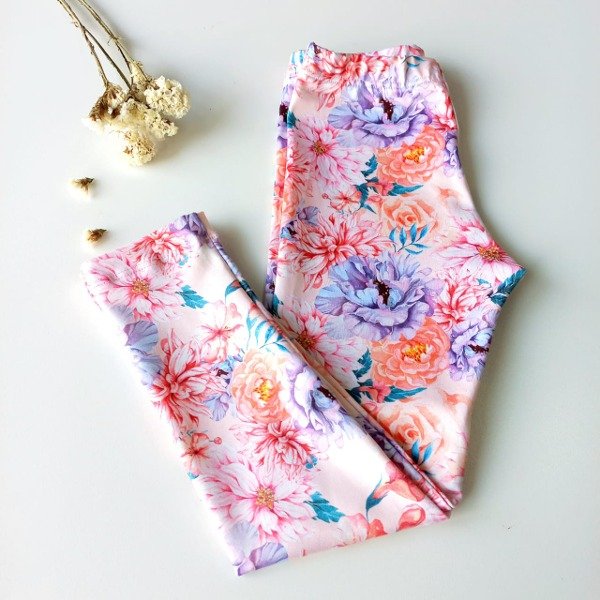 Producto - CALZA LYCRA - FLORES (ROSA)
