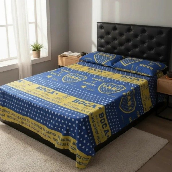 Producto - Juego de Sábanas Twin "Boca Juniors Club cada día + Grande"