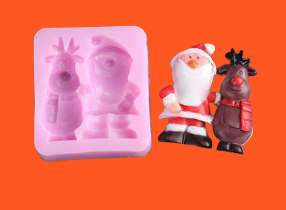 Producto - Molde Silicona Papa Noel Abrazado al Reno