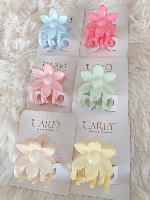 Producto - CAREY 6093 Broche pastel Flor grande. x 2 unidades