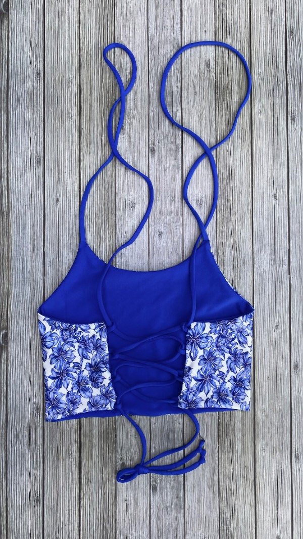 Tops regulables reversibles colección Lirios Azules