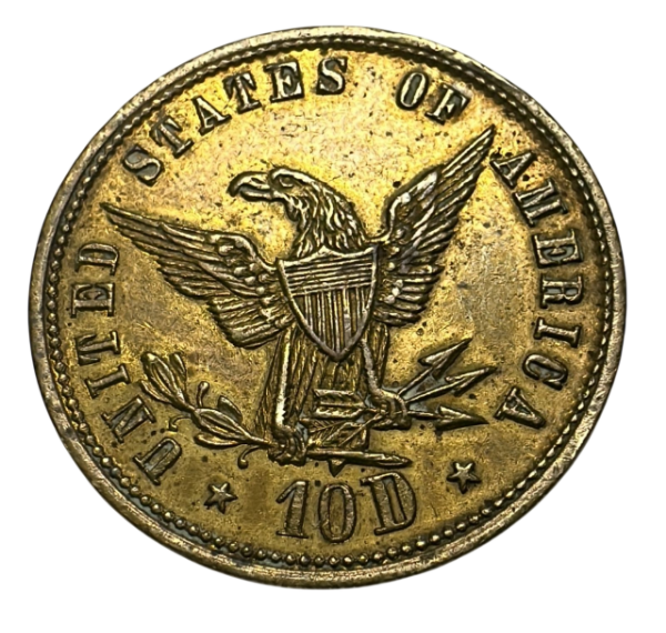 Producto - Token/Ficha Argentina-Estados Unidos  10 Dólares 1890 RARA CJ#5.1 A1-R1