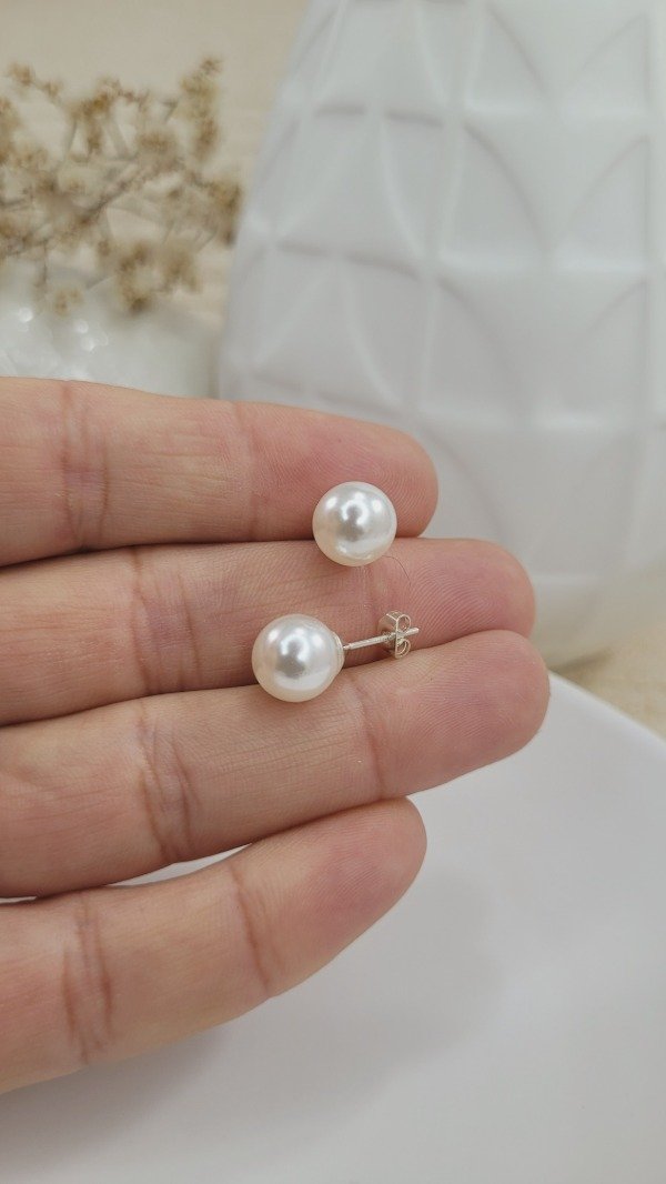 Producto - Aros de Plata Perla 10mm (AR220)