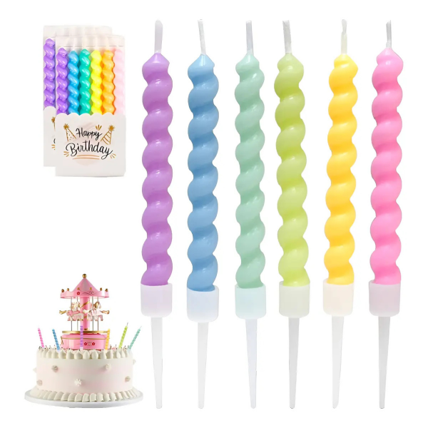 Producto - Velas torneadas pastel x6 - 3