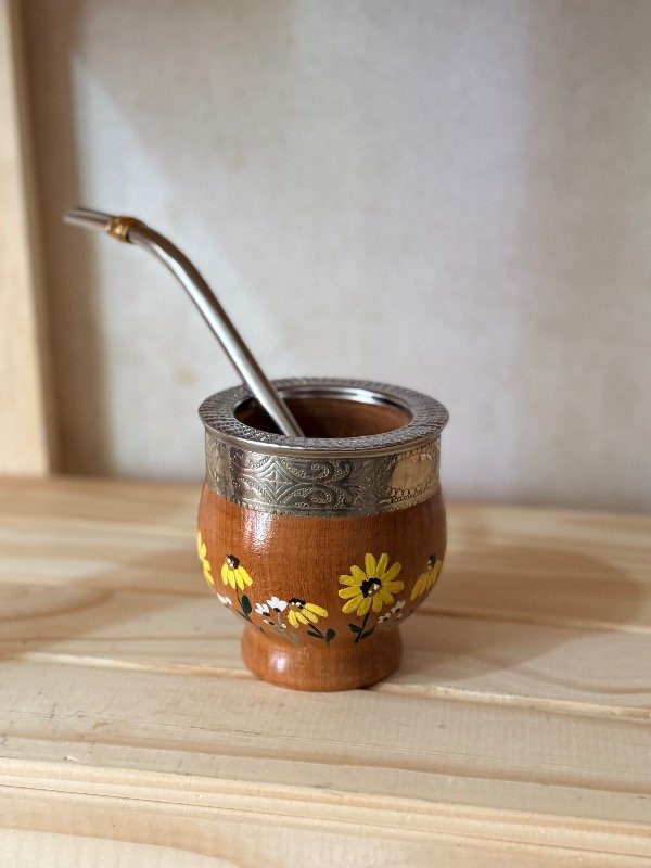 Producto - Mate Imperial Cincelado - Flor Amarilla