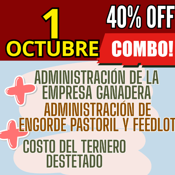Producto - COMBO 3 CURSOS:Gestión Ganadera + Costo del Ternero + Engorde Pastoril y Feedlot - 0