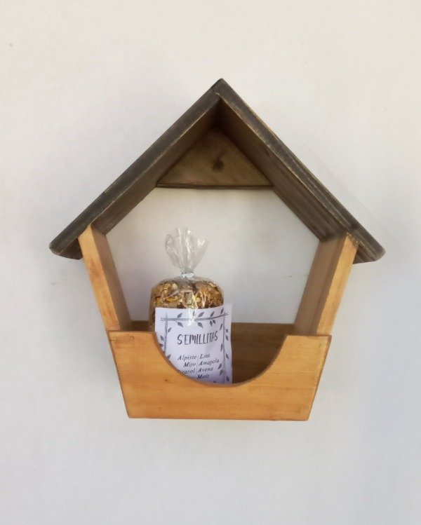Producto - Comedero para semillas - de pared - Wengué"