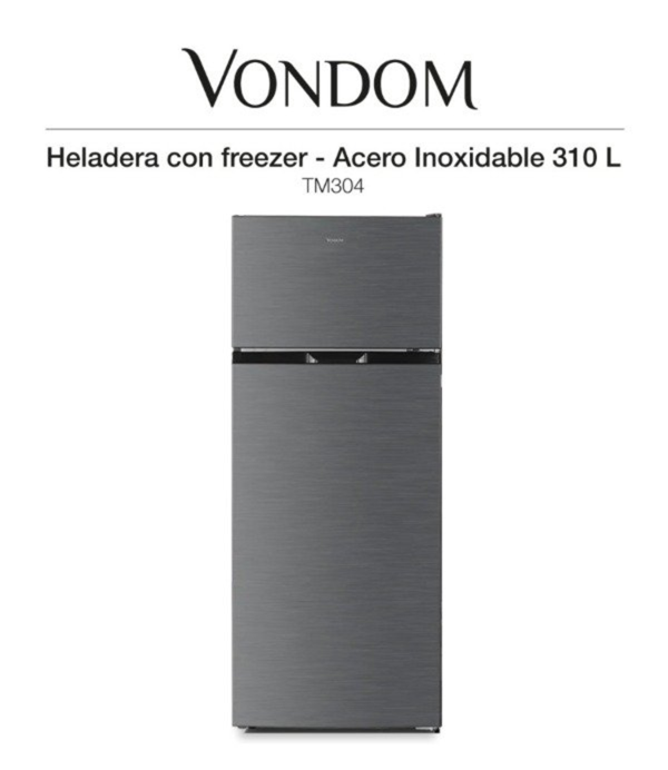 Producto - HELADERA VONDOM TM304 INOXIDABLE 310 LITROS